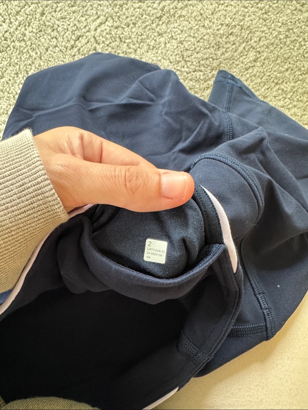 LULULEMON Navy Blue Purple Cropped Tee and Short Set 2/XXS - Picture 5 of 6